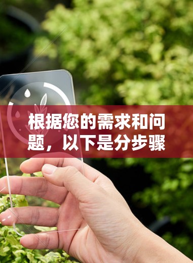 根据您的需求和问题，以下是分步骤的建议