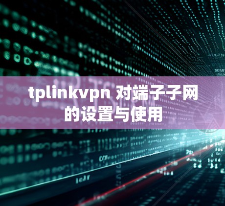 tplinkvpn 对端子子网的设置与使用 tplinkvpn 对端子子网的设置与使用