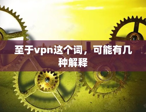 至于vpn这个词，可能有几种解释