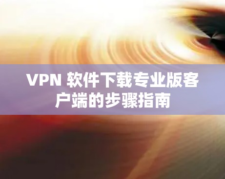 VPN 软件下载专业版客户端的步骤指南 VPN 软件下载专业版客户端的步骤指南