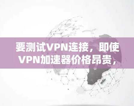 要测试VPN连接，即使VPN加速器价格昂贵，你可以尝试以下步骤