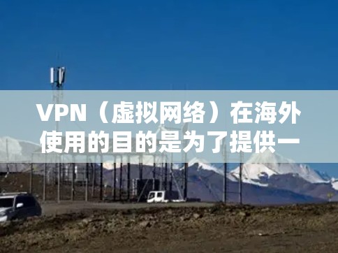 VPN（虚拟网络）在海外使用的目的是为了提供一个安全、可靠的网络连接，通常用于商务、娱乐、教育或旅行等目的。以下是关于VPN海外网络加速的详细介绍